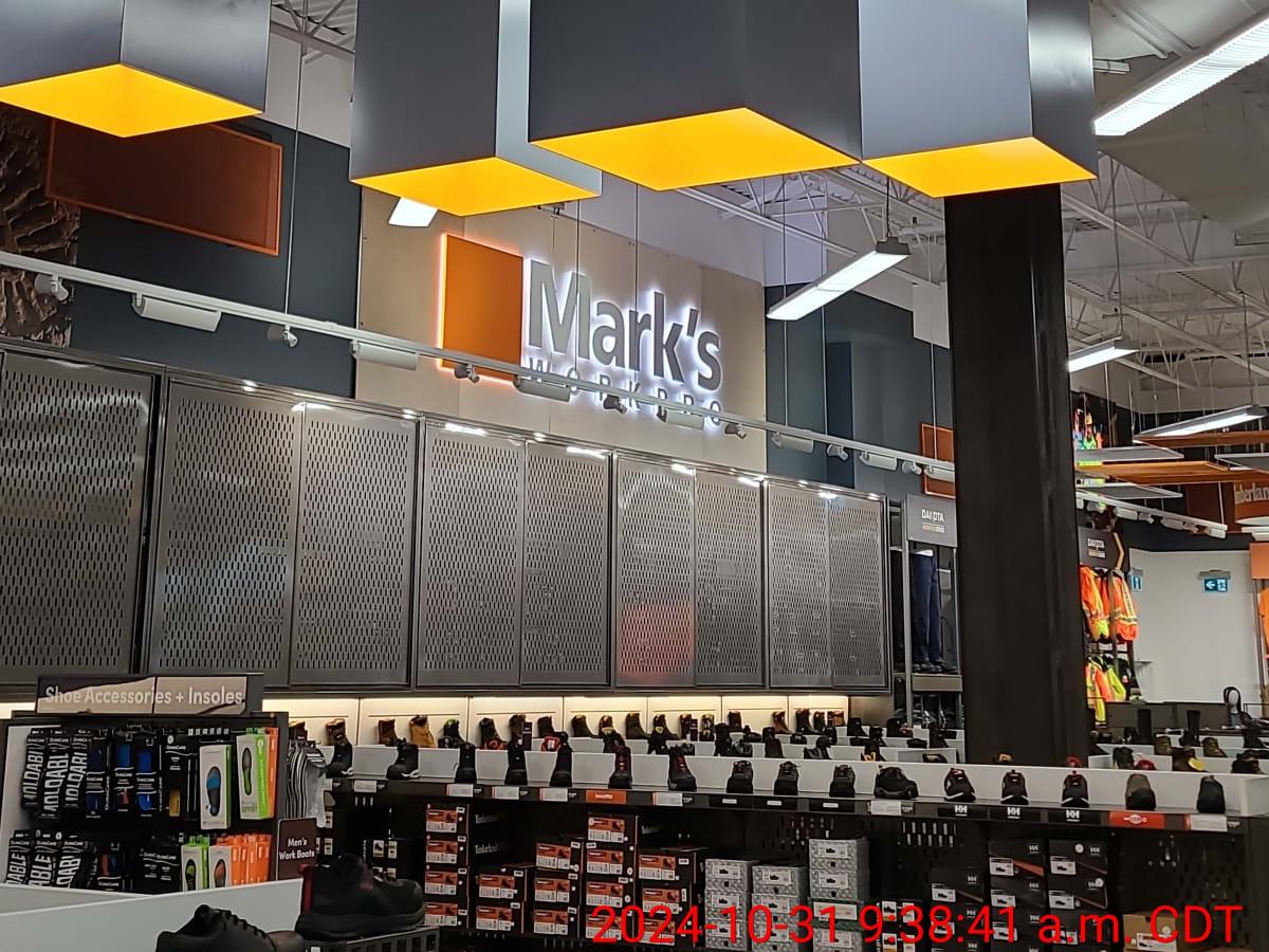 Inside Mark's during construction at West Edmonton Mall